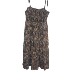 Liberty of London Target Collab  Size M Tiered Smocked Peacock Pattern D…